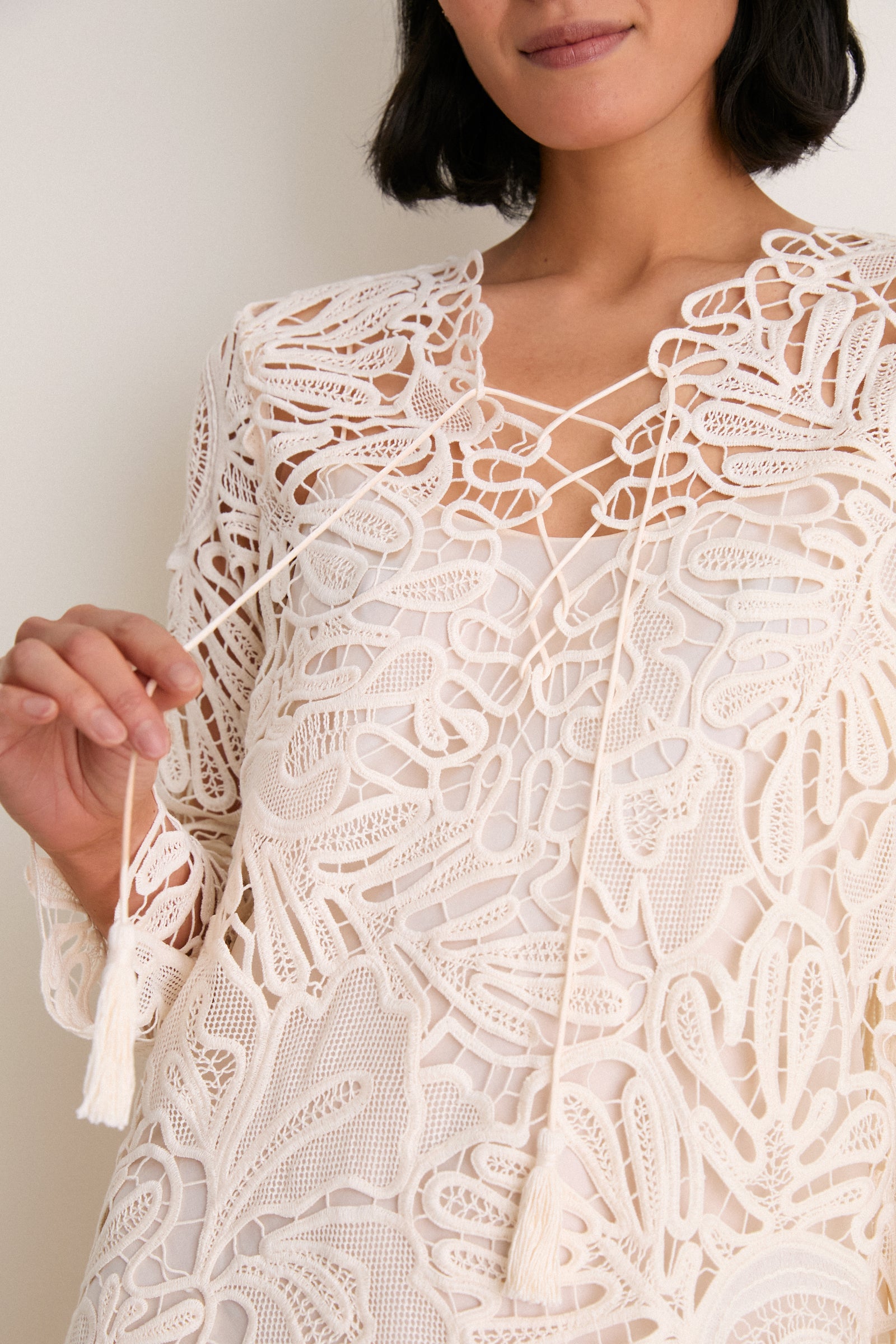 Chalk Dita Corded Lace Mini Dress