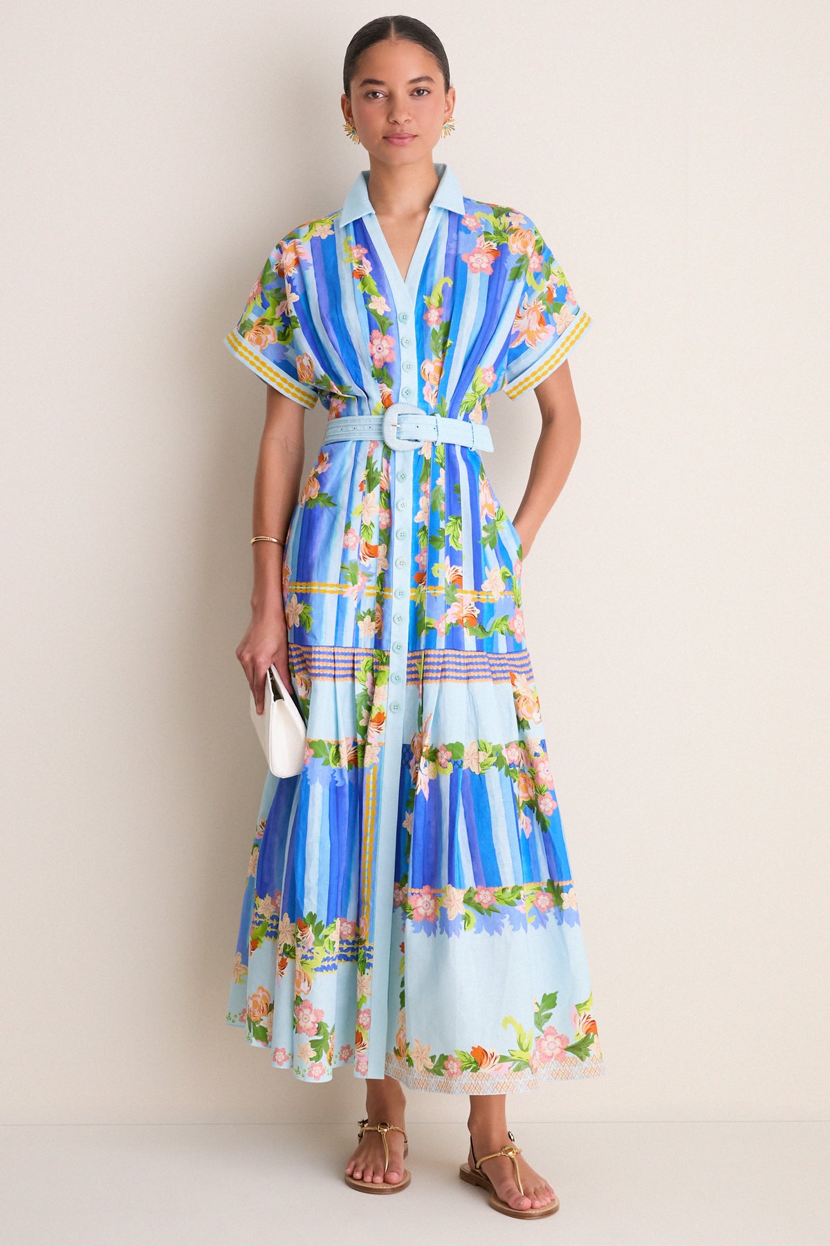 rahi floral embroidered vacay midi dress Diane floral embroidered openwork midi dress XL / White