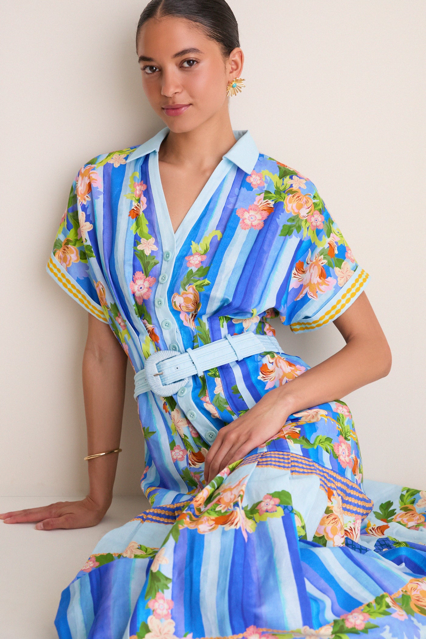 Floral River Riya-B Midi Dress | Saloni Floral River Riya-B Midi Dress | Saloni