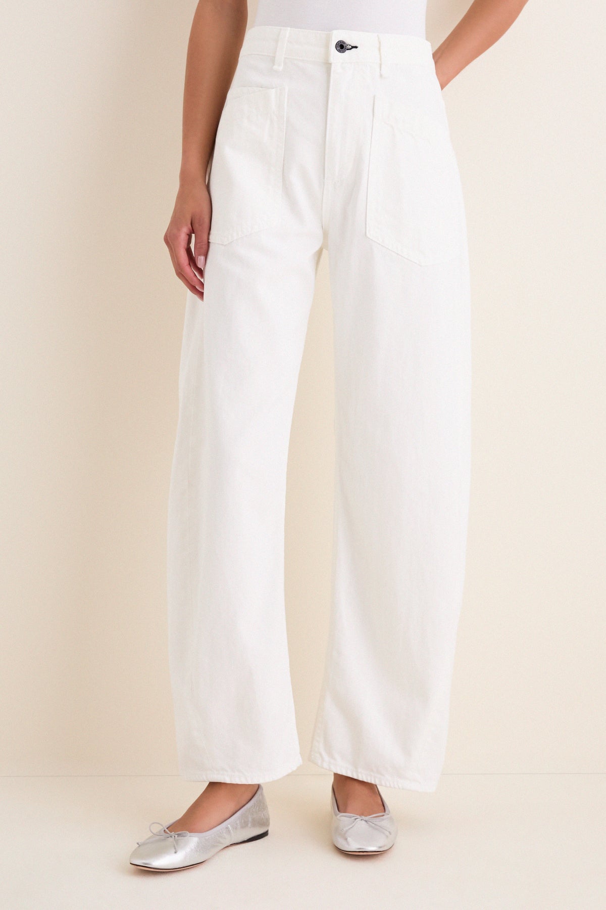 Ivory Twisted Barrel Jean