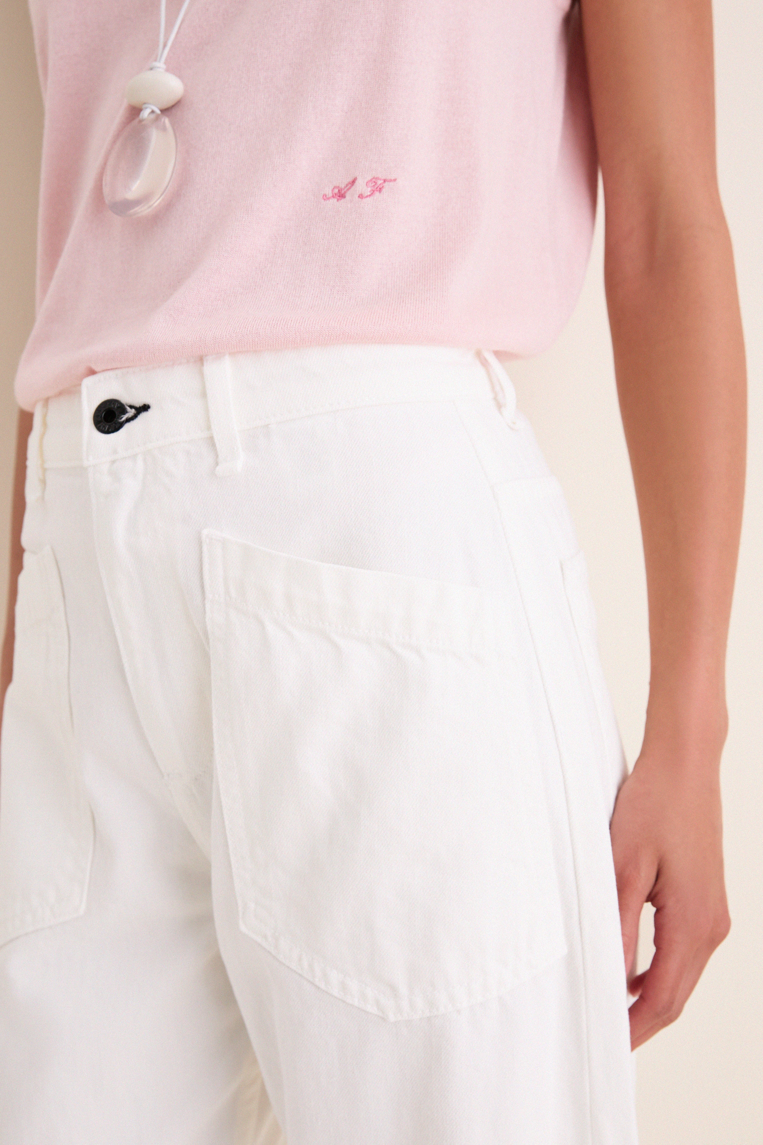 Ivory Twisted Barrel Jean