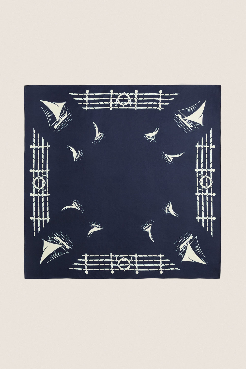 Navy Ships Medium Silk Scarf