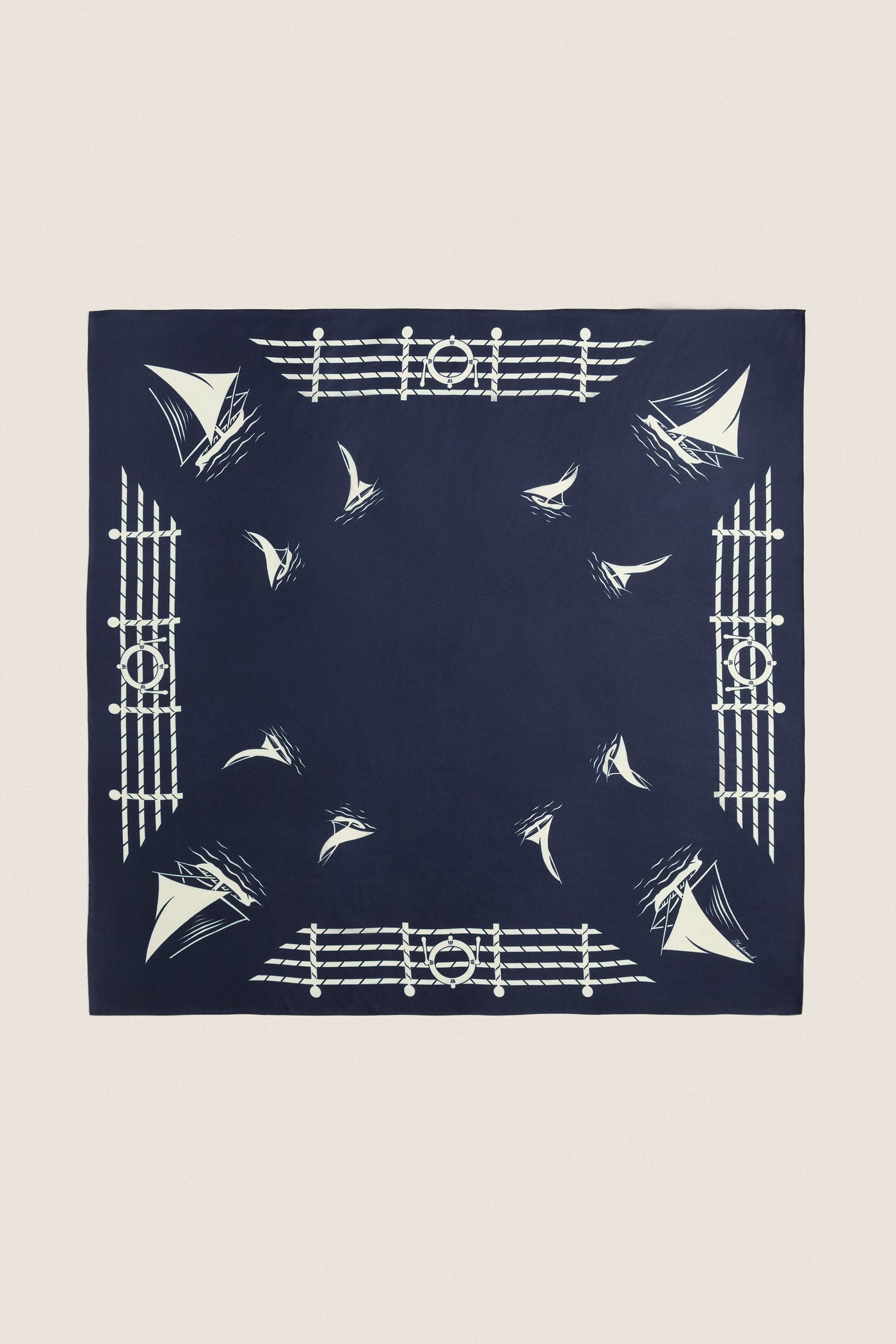 Navy Ships Medium Silk Scarf