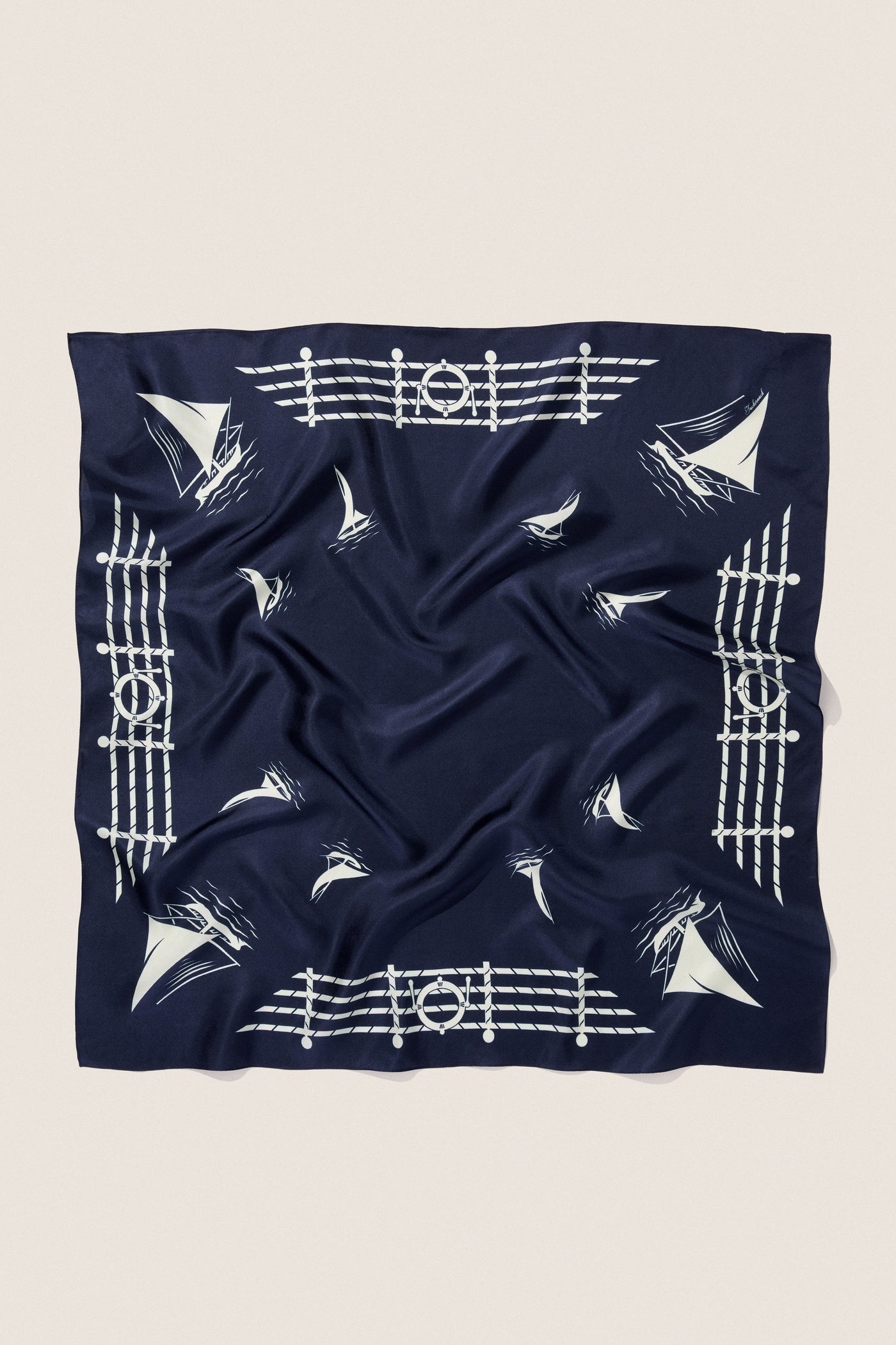 Navy Ships Medium Silk Scarf