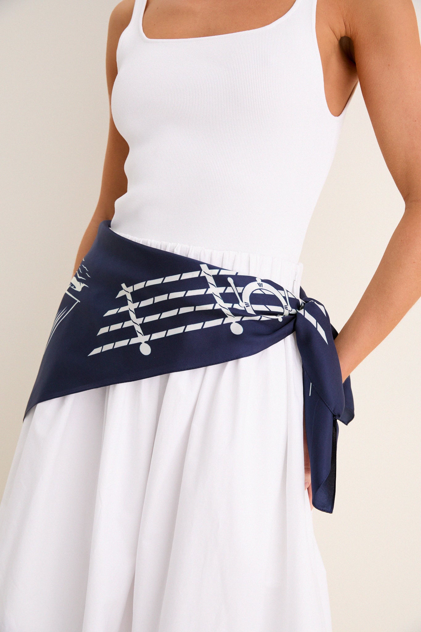 【美品】visvim SILK SCARF シルクスカーフ　NAVY ネイビー Navy Ships Medium Silk Scarf | Tuckernuck Accessories