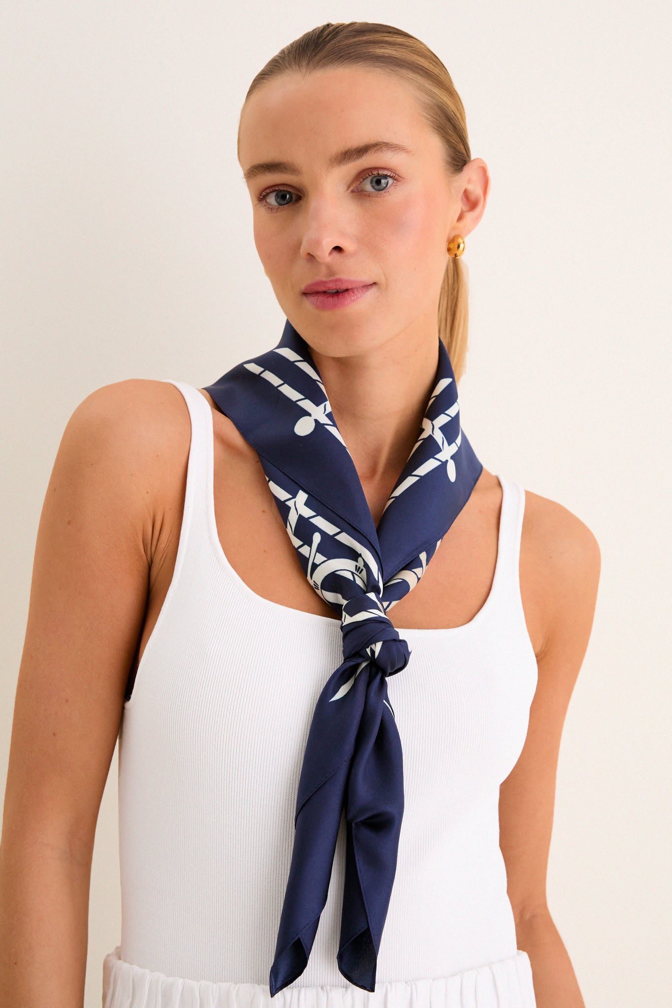 Navy Ships Medium Silk Scarf | Tuckernuck Accessories