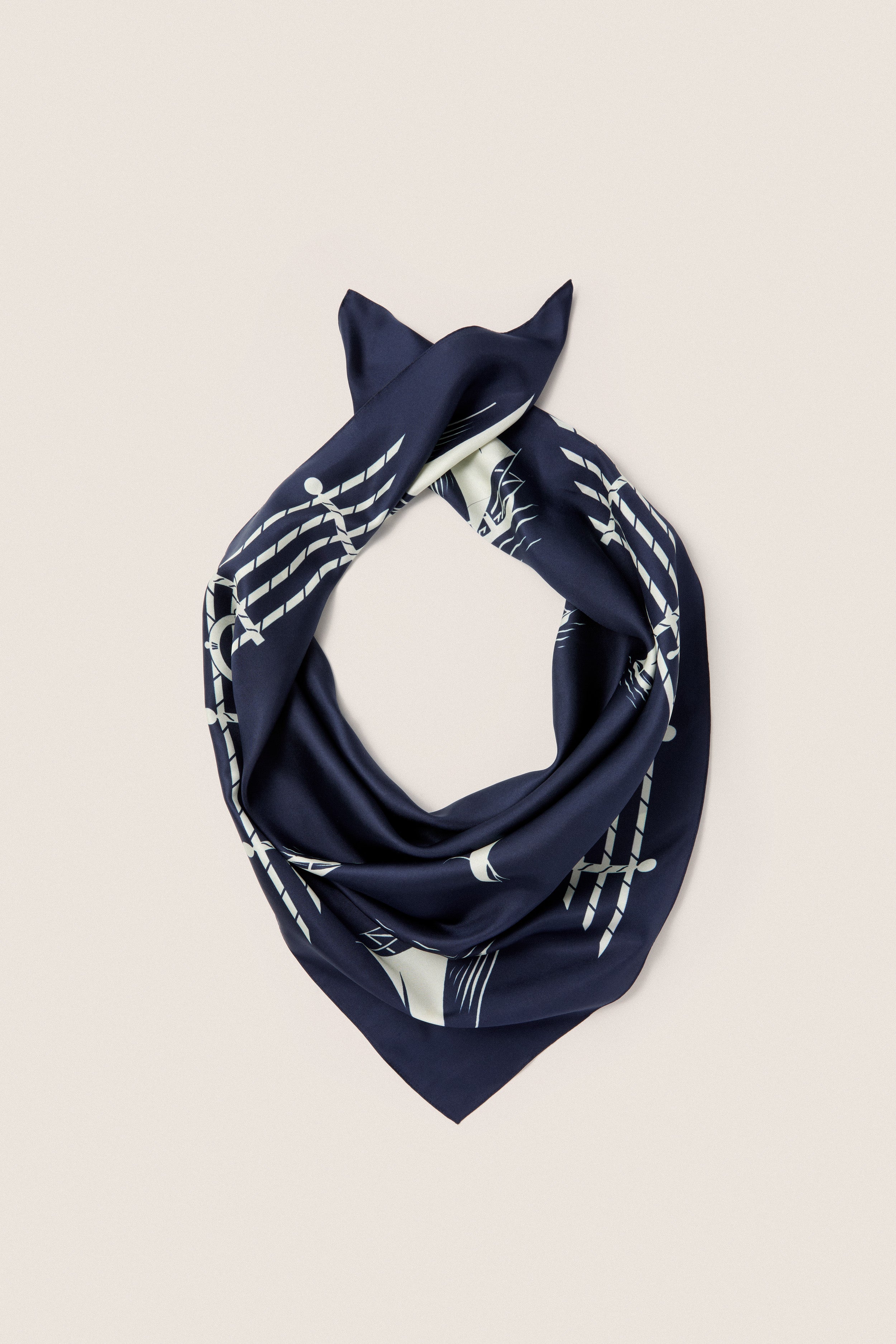 小物 descendant FLUKE UP SCARF NAVY Navy Ships Medium Silk Scarf | Tuckernuck Accessories