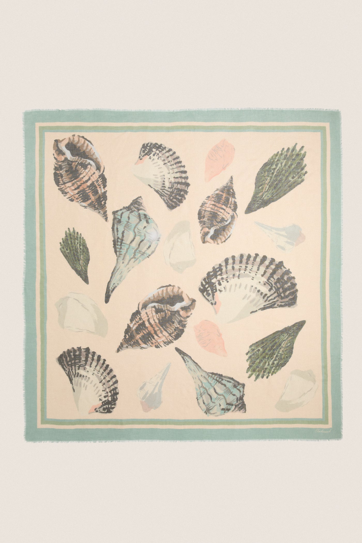 Painted Shells Silk Cashmere Blend Large Scarf