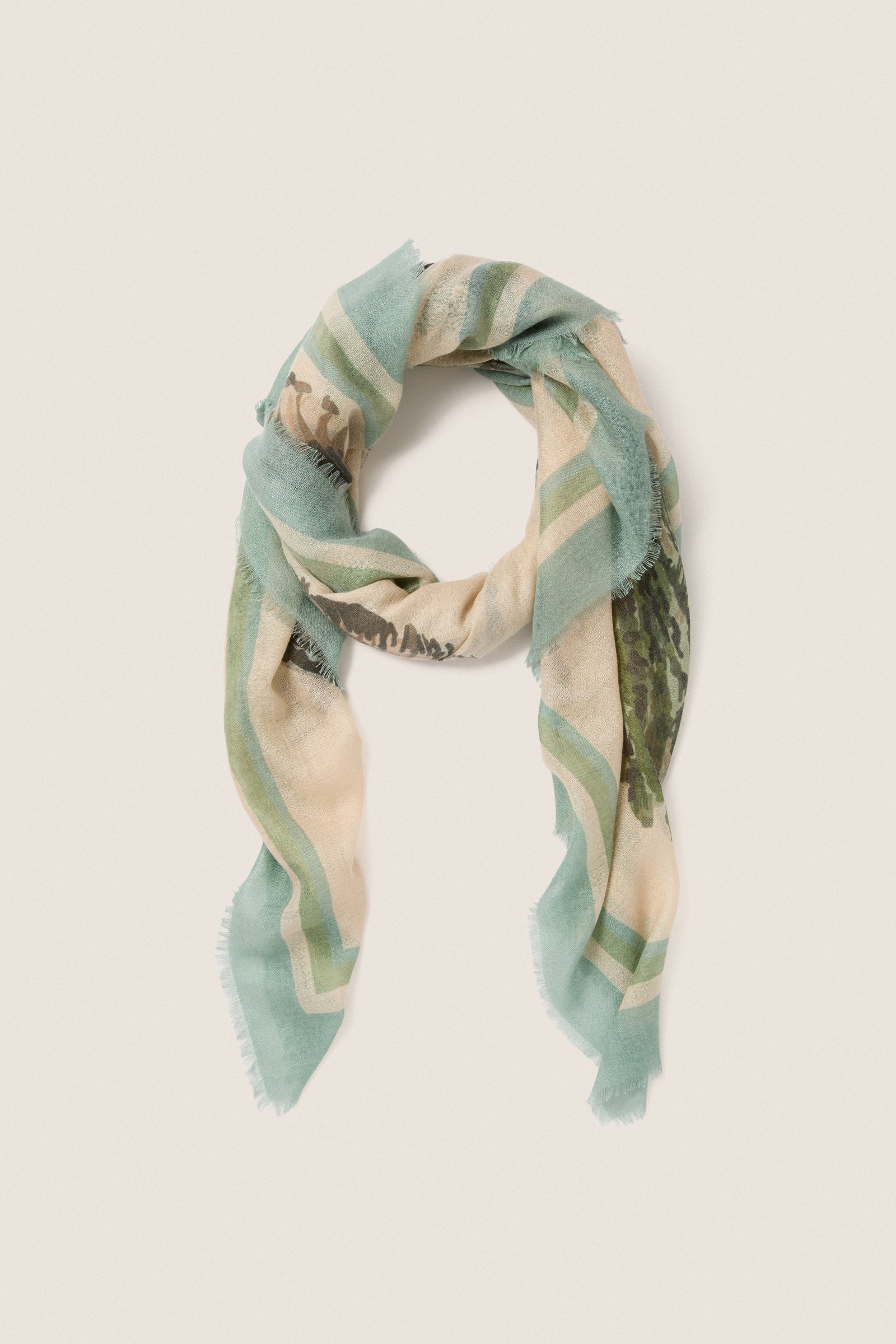 Painted Shells Silk Cashmere Blend Large Scarf