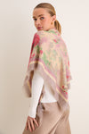 Rose Blur Silk Cashmere Blend Large Scarf