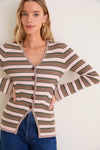 Pink Shell and Stone Army Grazia Cardigan