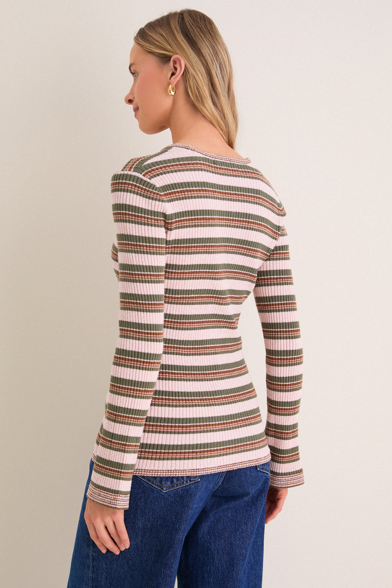 Pink Shell and Stone Army Grazia Cardigan