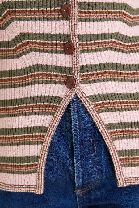 Pink Shell and Stone Army Grazia Cardigan