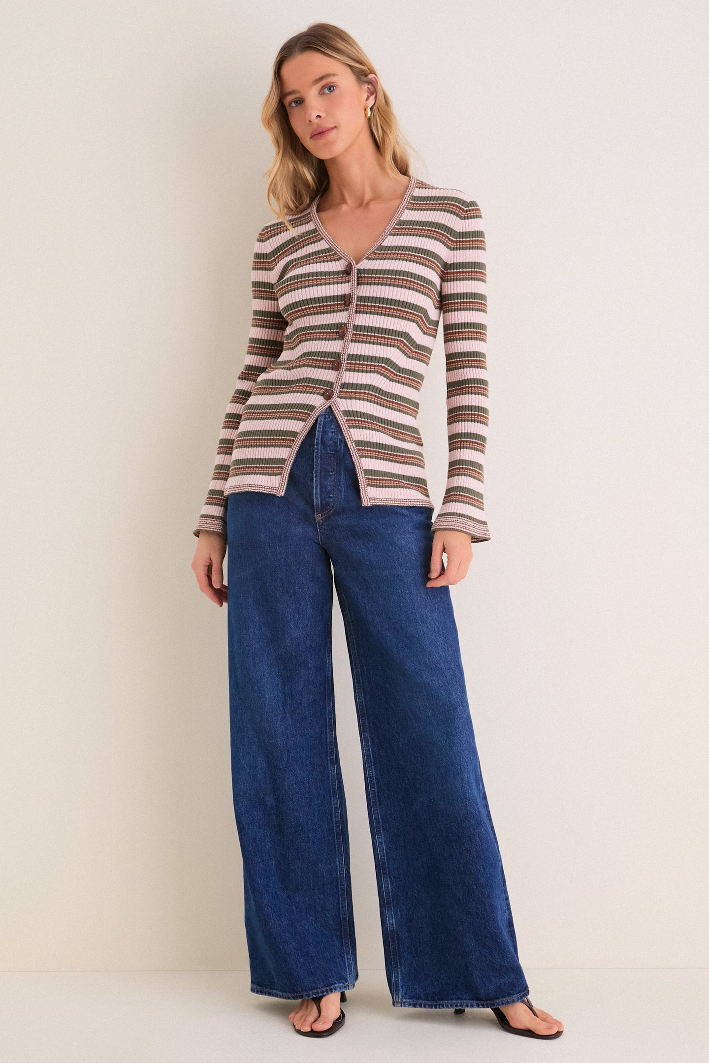 Pink Shell and Stone Army Grazia Cardigan