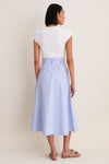 Blue and White Stripe Belmar Mixed Media Dress