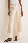 Ecru and Stone Khaki Taylor High Rise Wide Leg