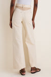 Ecru and Stone Khaki Taylor High Rise Wide Leg