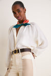 Ecru and Stone Khaki Taylor High Rise Wide Leg