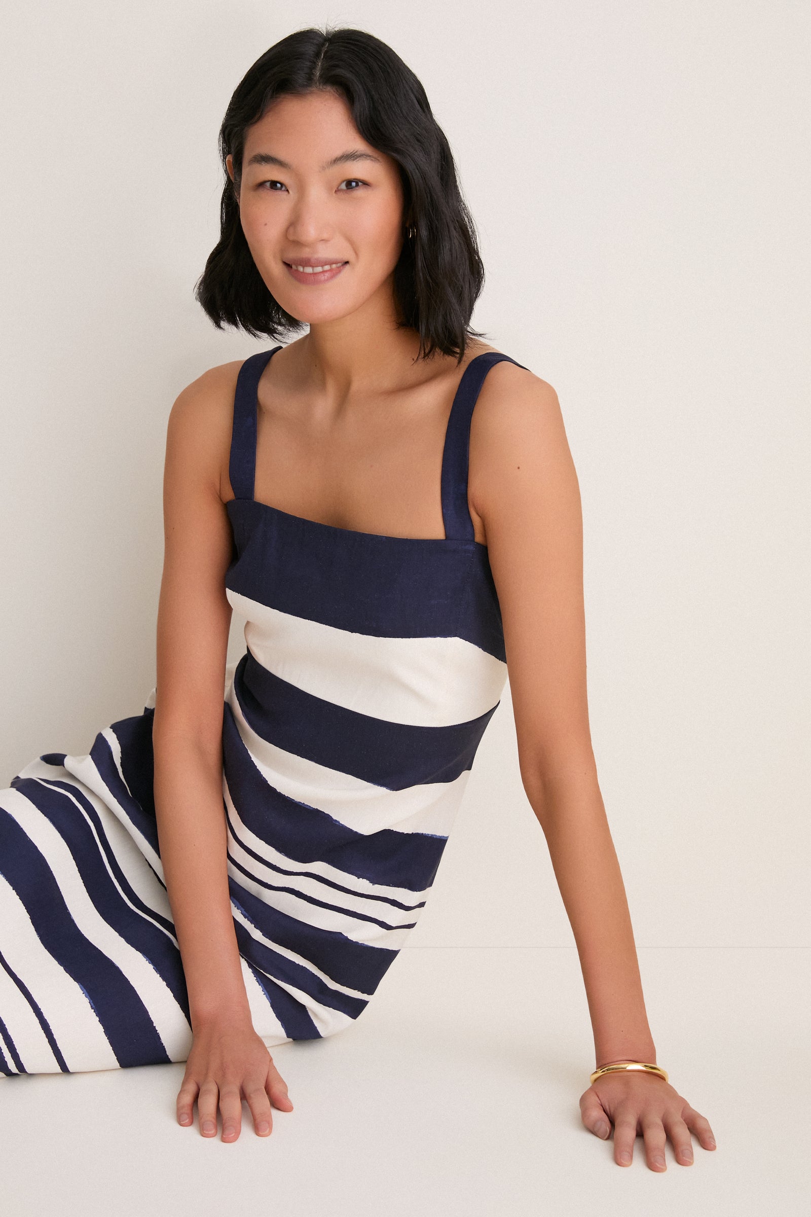 Navy and Dove Ella Dress