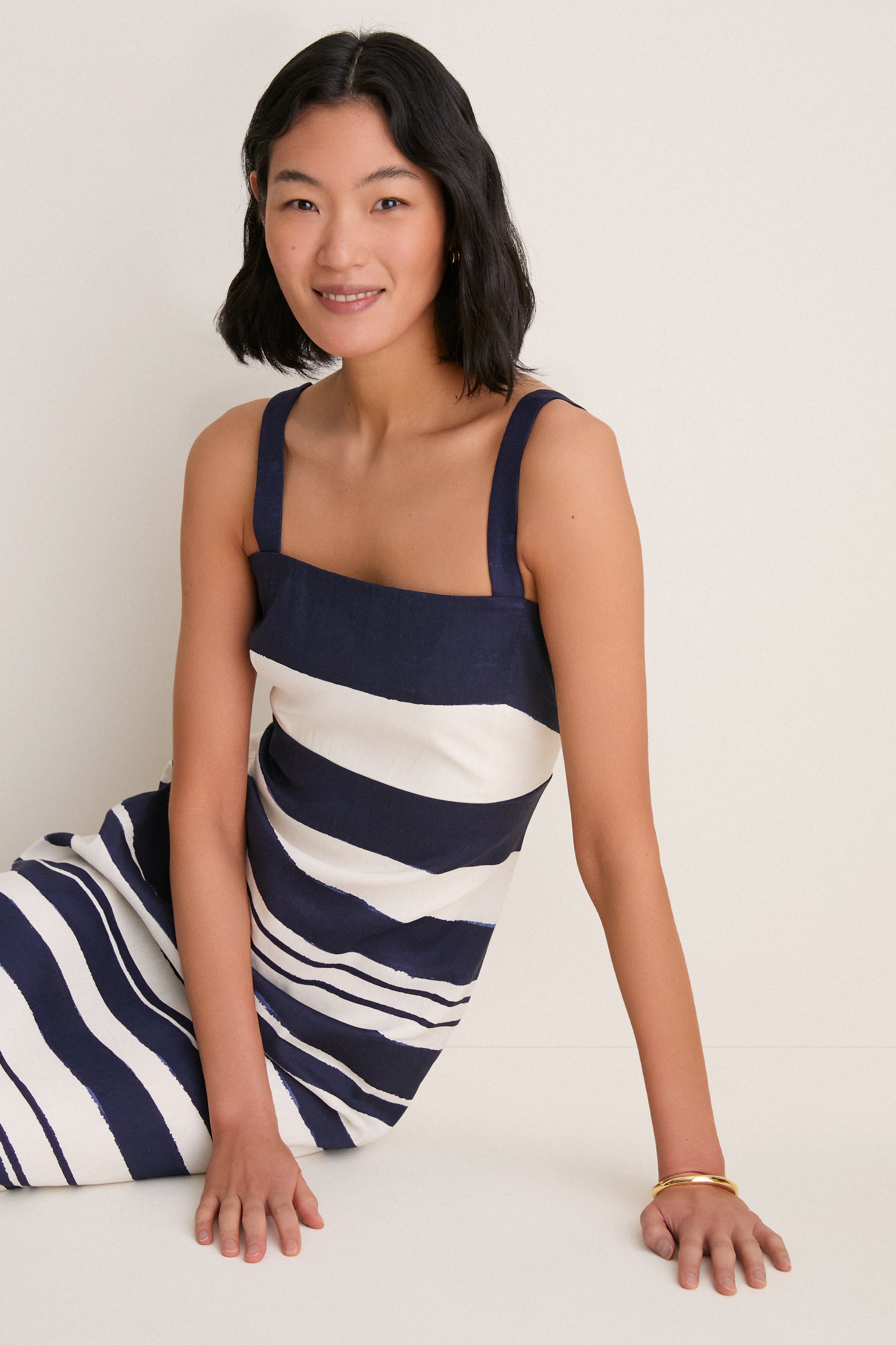 Navy and Dove Ella Dress