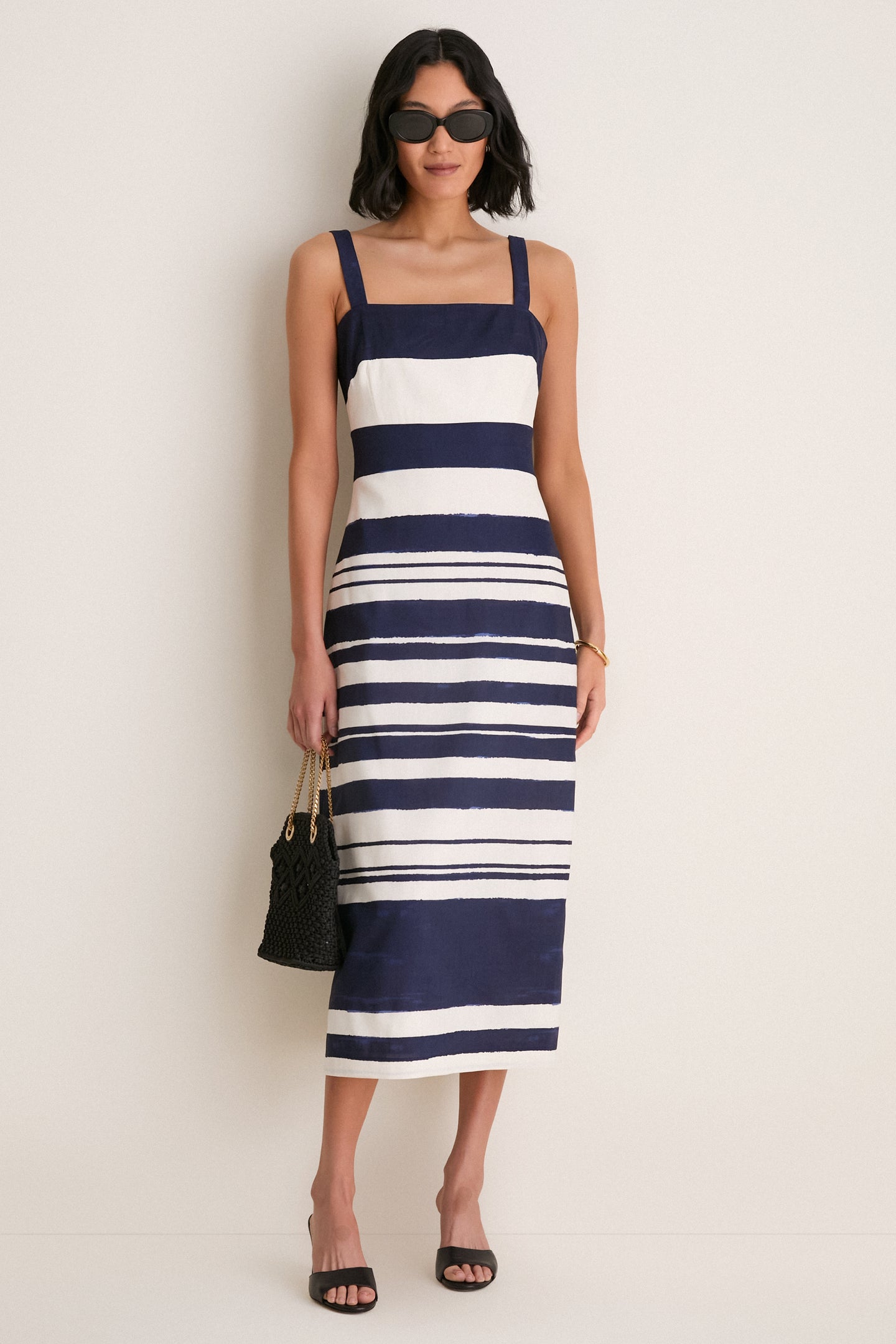 Navy and Dove Ella Dress