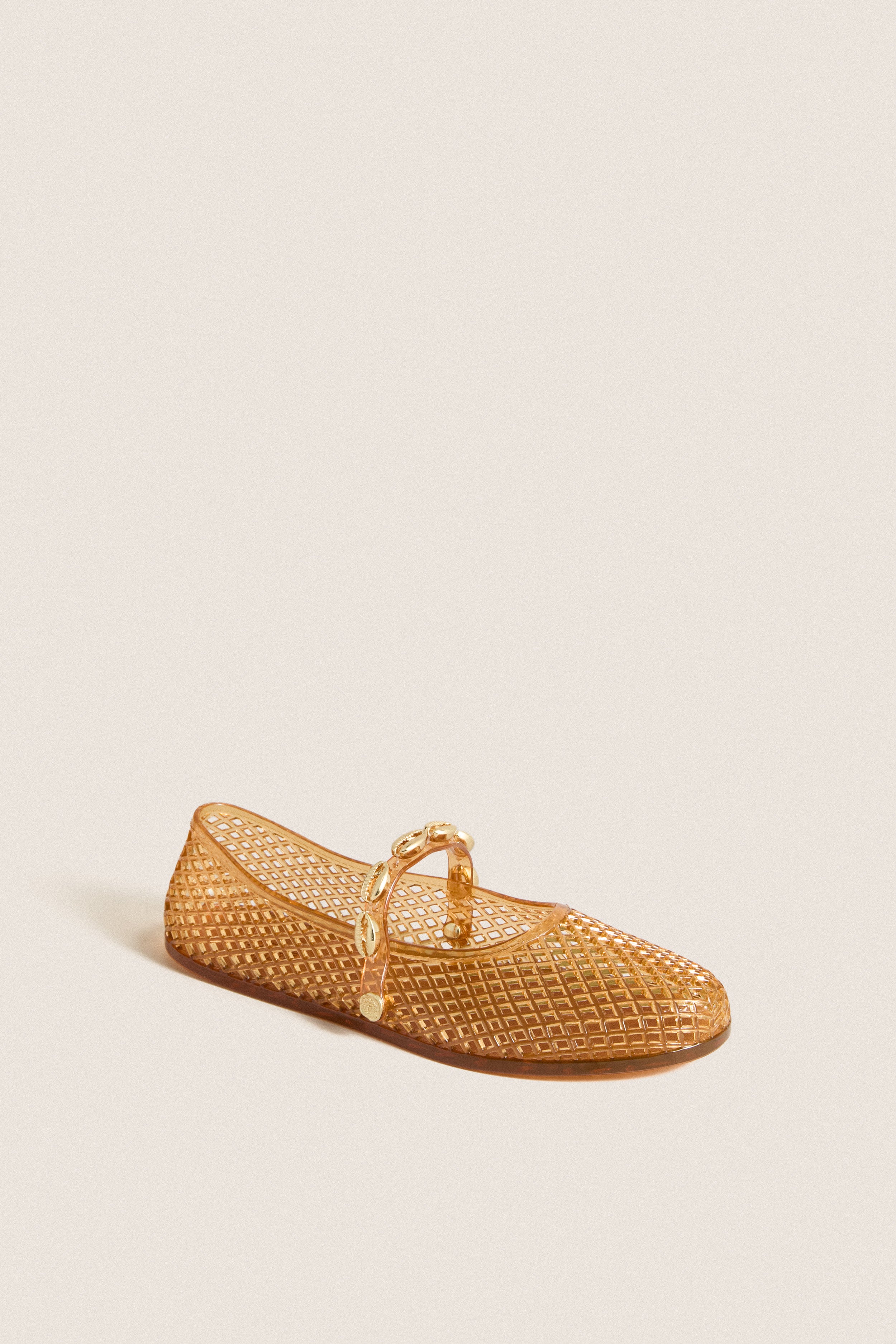 Caramel Iro Shells Jelly Flats | Ancient Greek Sandals