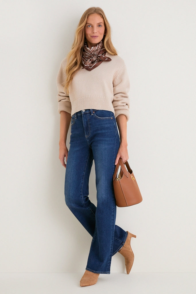 Brown Floral Medium Silk Scarf