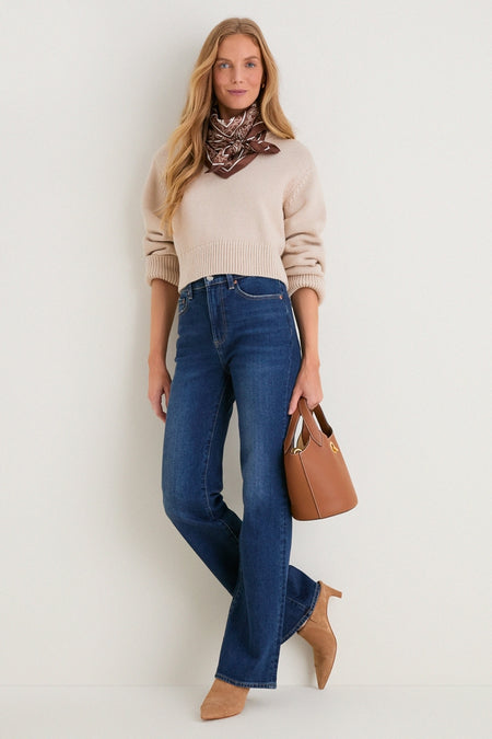 Brown Floral Medium Silk Scarf