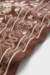 Brown Floral Medium Silk Scarf