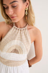 Off-White Sunset Crochet Maxi Dress