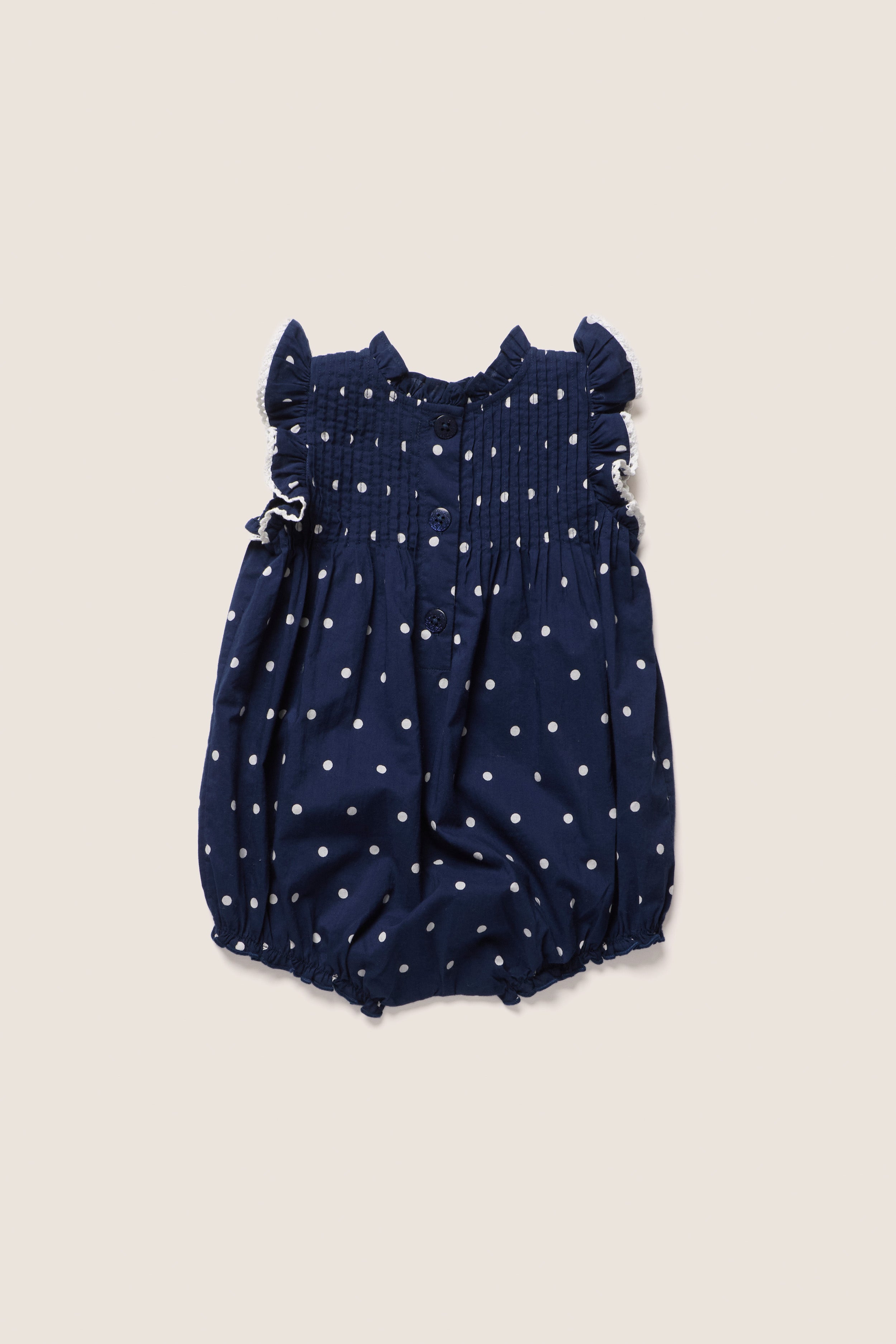 Baby Girls Navy Dot Jaipur Bubble