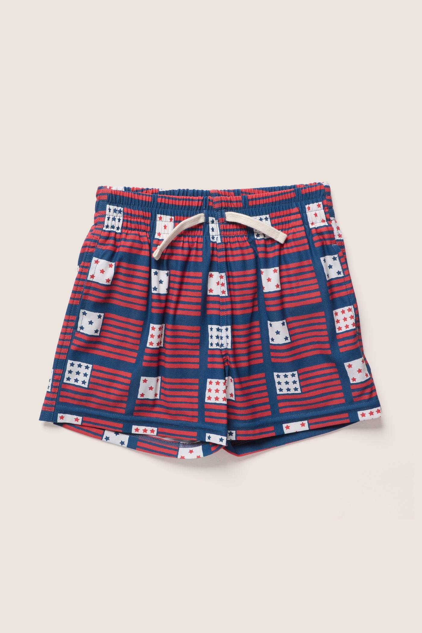 Boys Navy Flag Swim Trunk