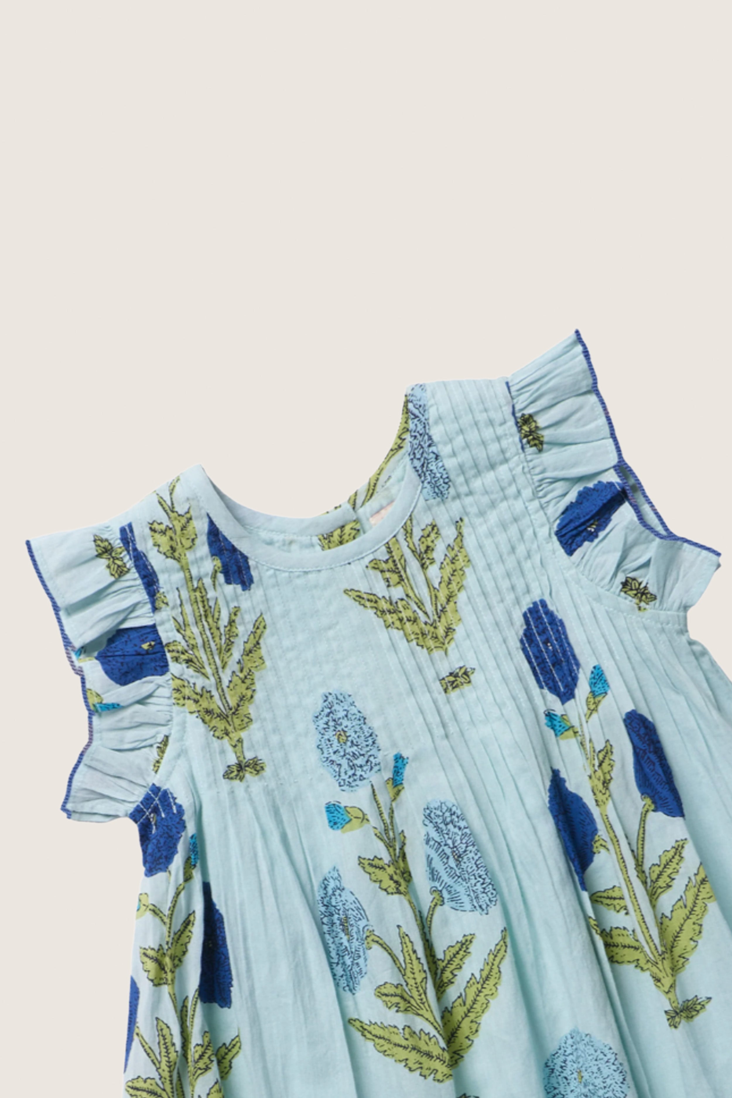Girls Light Blue Dandelion Jaipur Dress