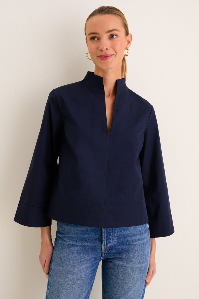 Navy Long Sleeve Celeste Top | Tuckernuck