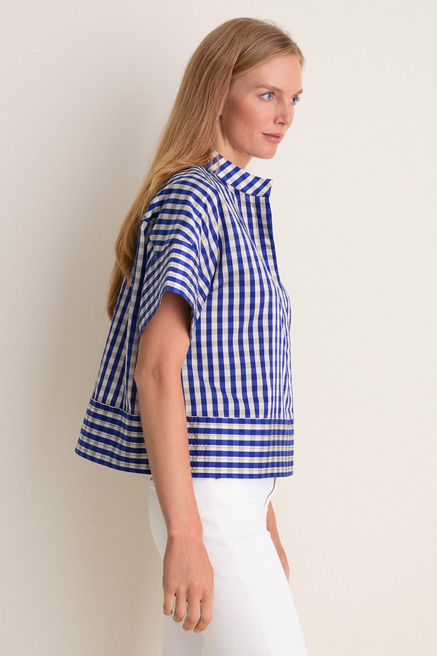 Ocean Gingham Sofia Stitch Shirt