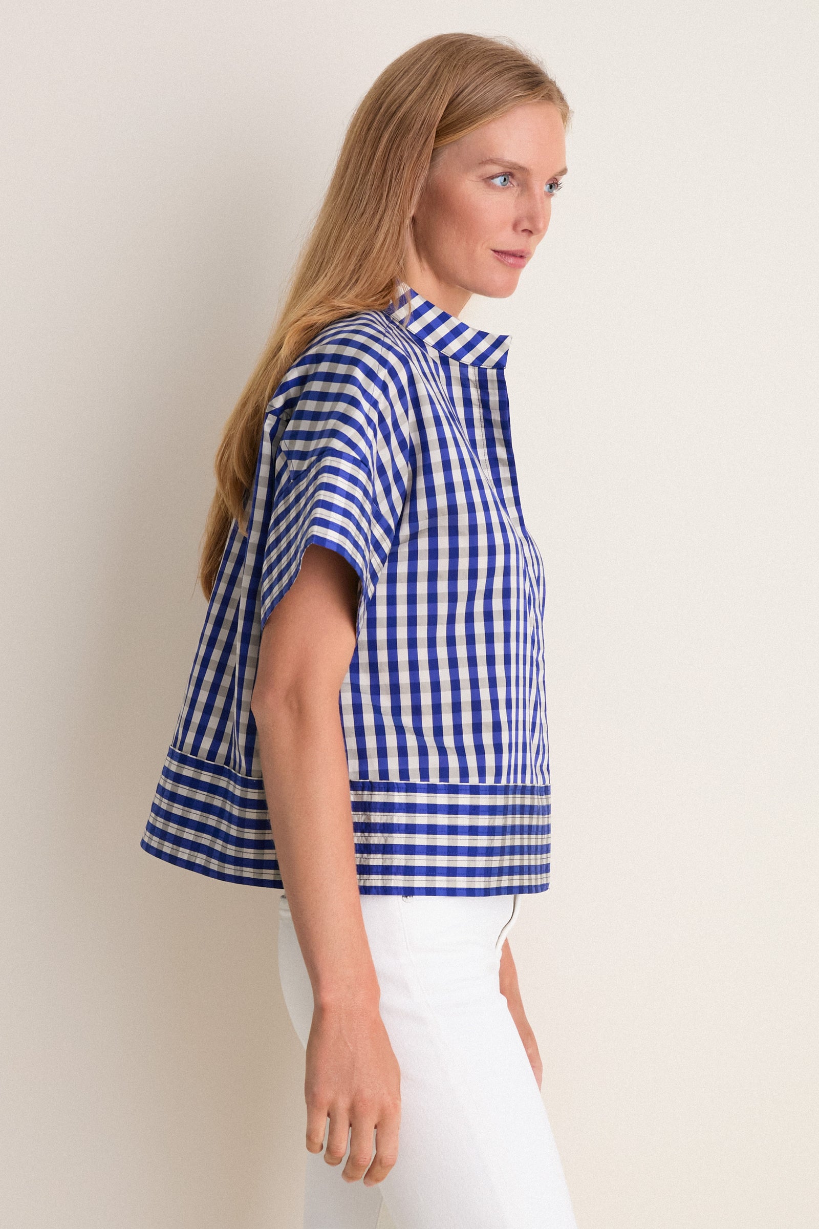 Ocean Gingham Sofia Stitch Shirt
