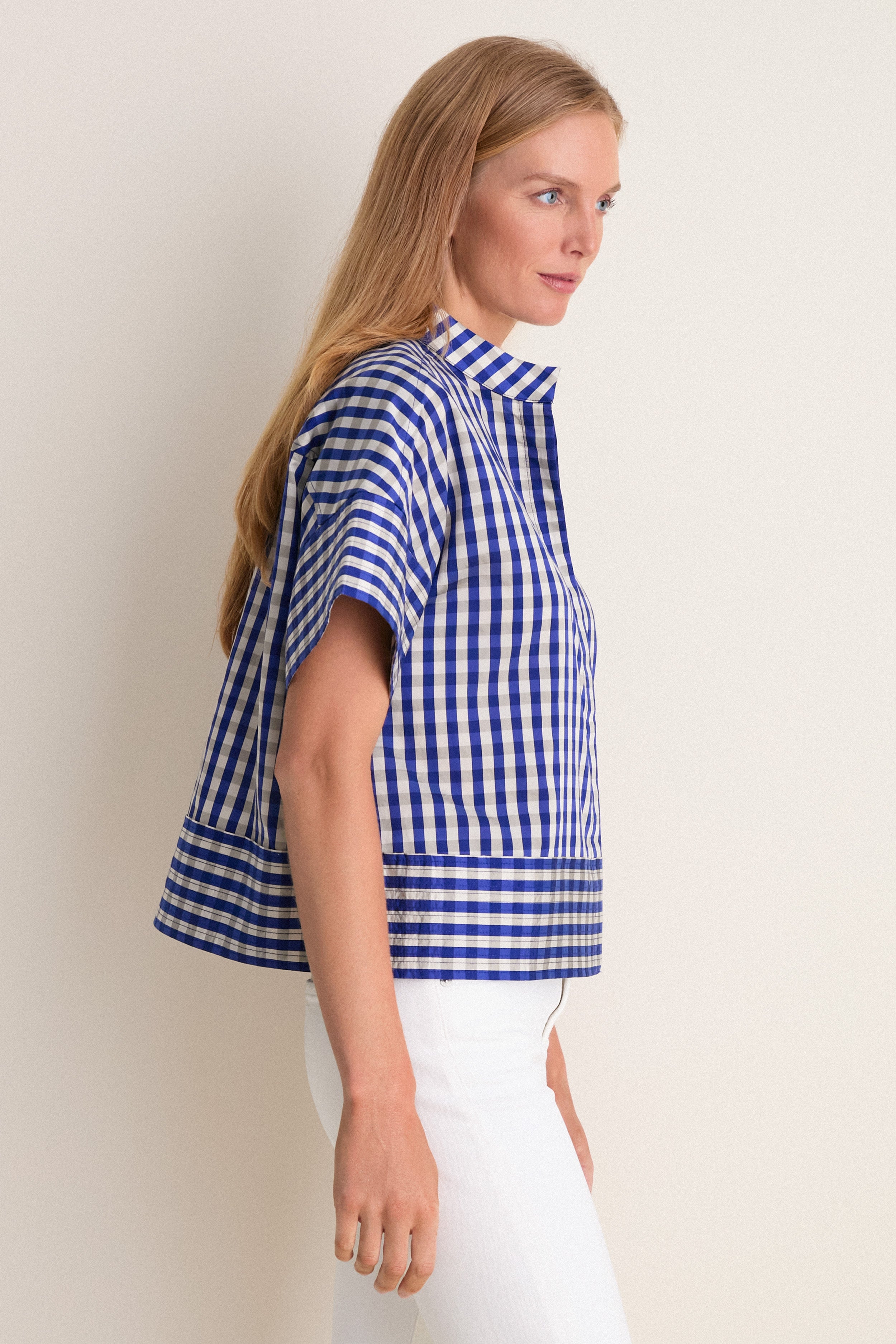 Ocean Gingham Sofia Stitch Shirt