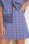 Ocean Gingham Meg A-Line Mini Skirt