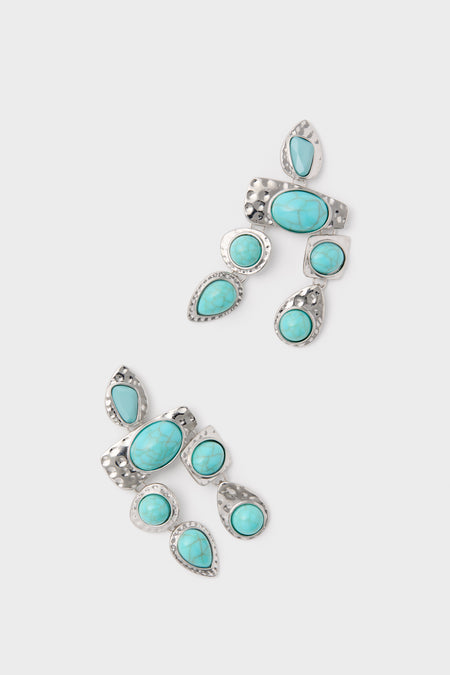 Silver Turquoise Stone Earrings