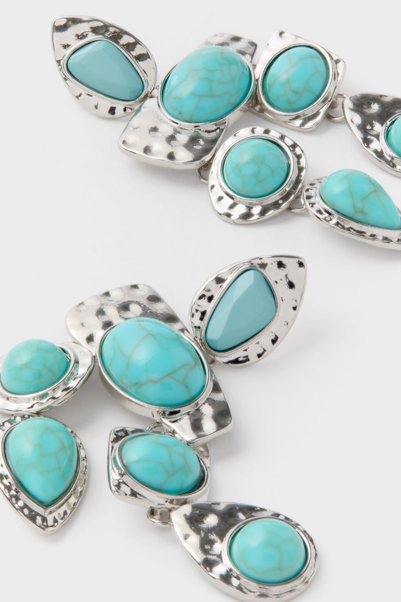 Silver Turquoise Stone Earrings