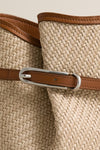 Raffia Mini Belted Bucket Bag