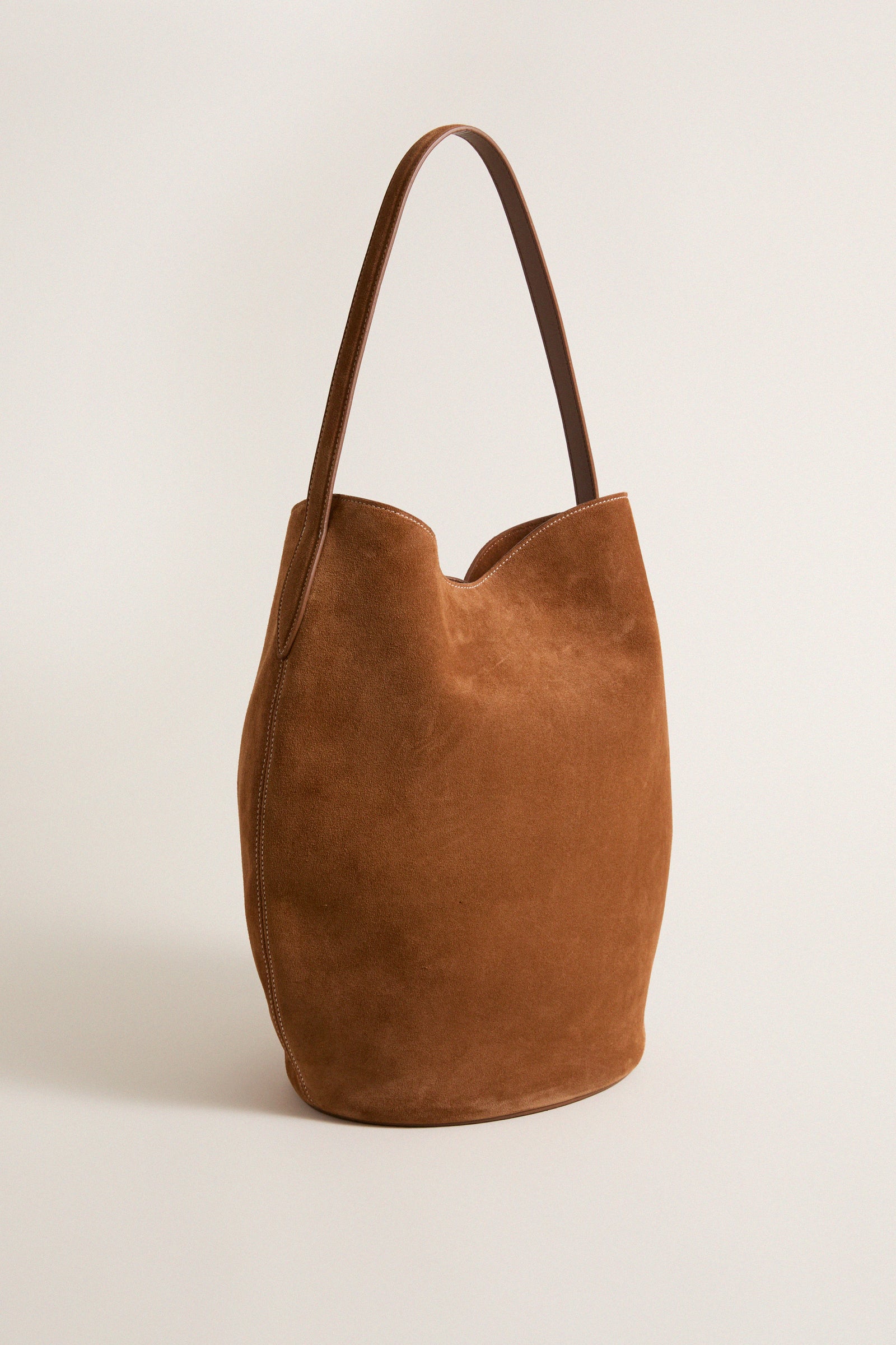 Saddle Brown Large Belted Buckle Bag