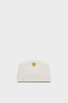 White Pushlock Clutch