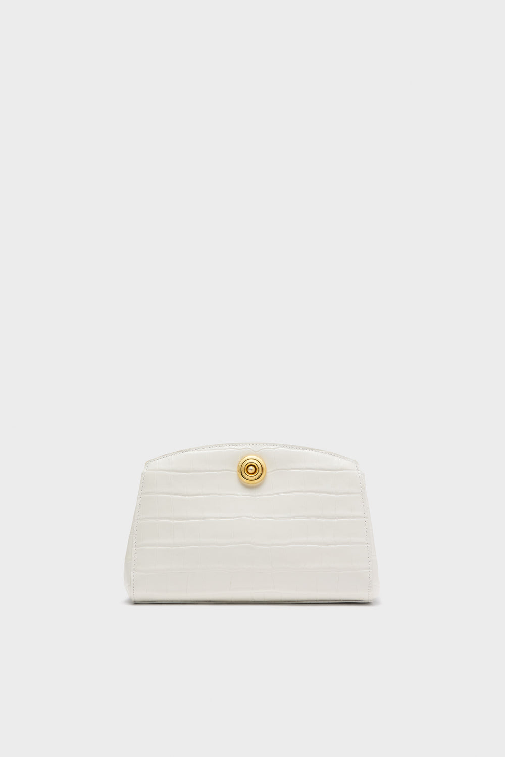 White Pushlock Clutch