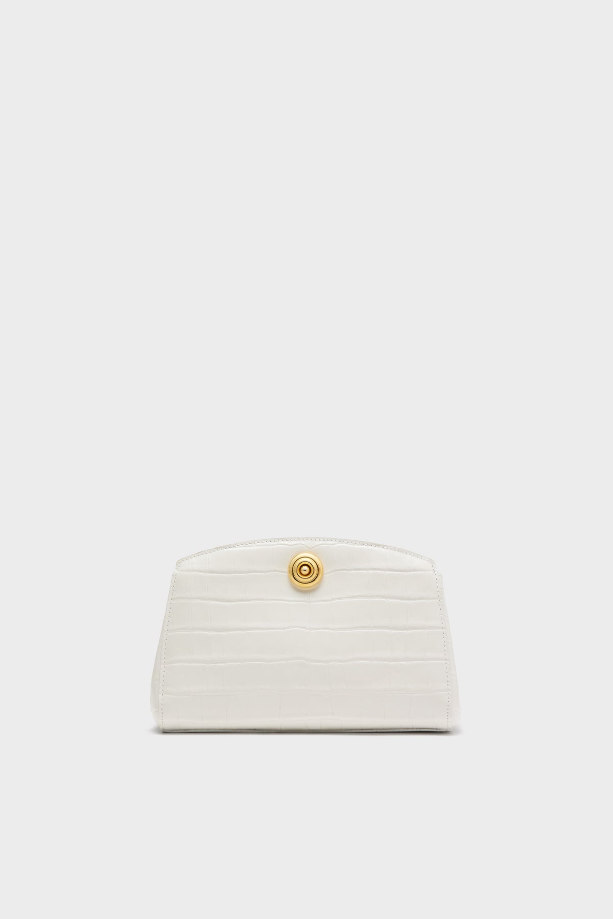 White Pushlock Clutch