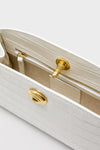 White Pushlock Clutch