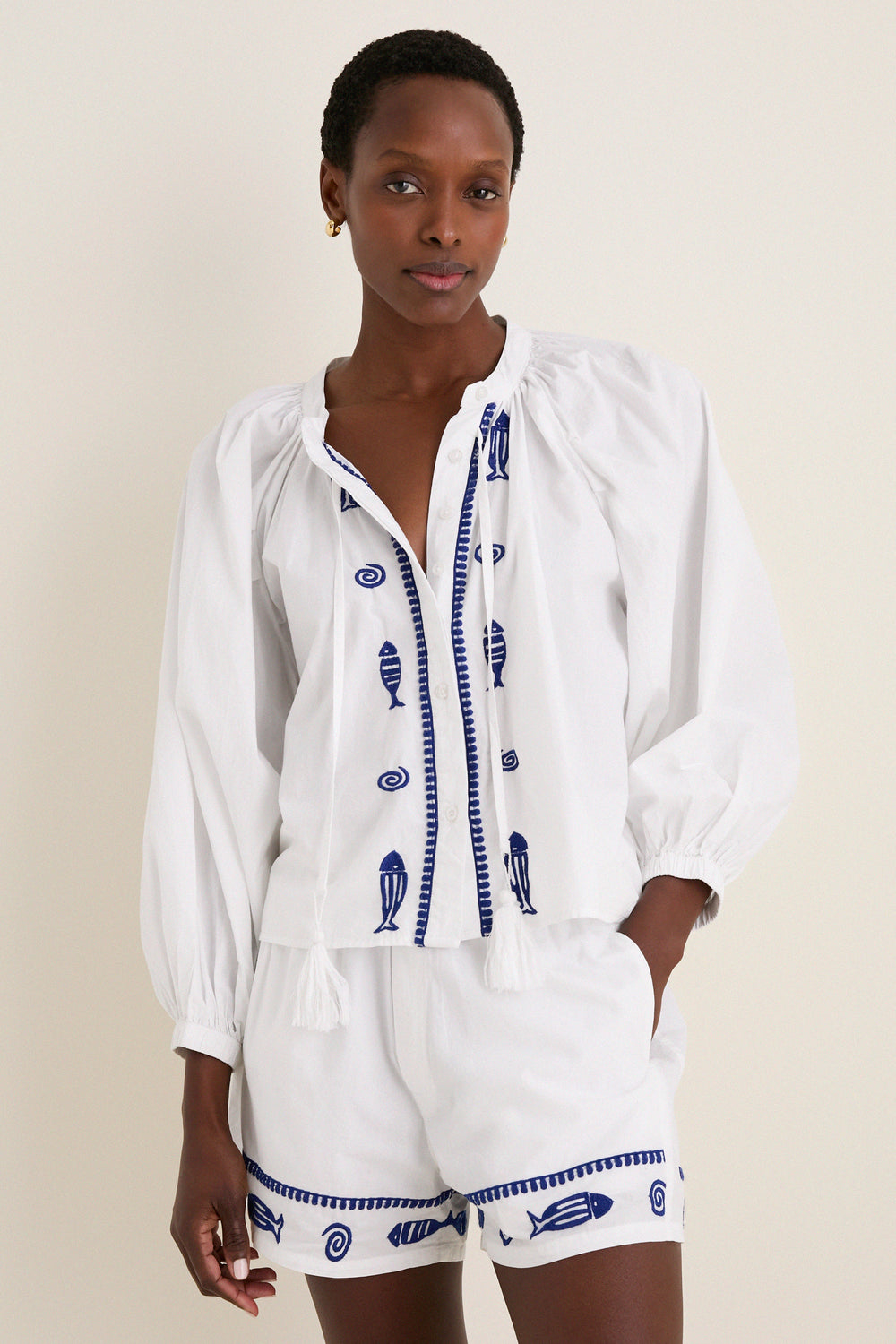 Navy Fish Minka Shirt