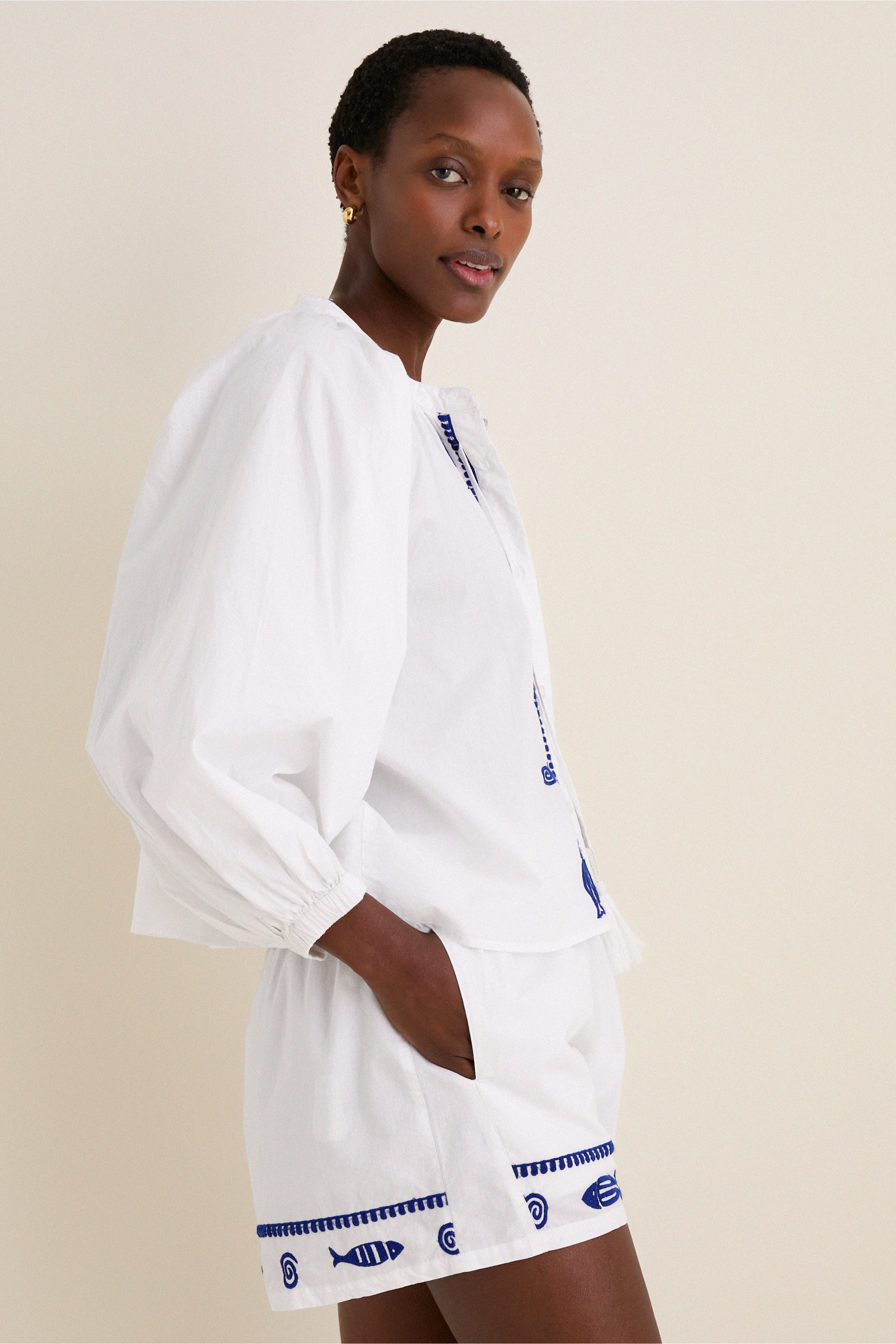 Navy Fish Minka Shirt