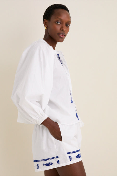 Navy Fish Minka Shirt