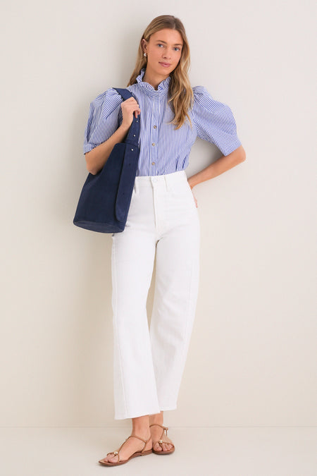 Midnight Blue Suede Norma Tote